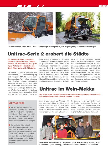 Lindner News MÃ¤rz 2011 - Lindner Traktoren