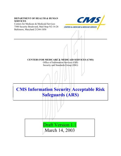 CMS Information Security Acceptable Risk Safeguards (ARS) Draft ...