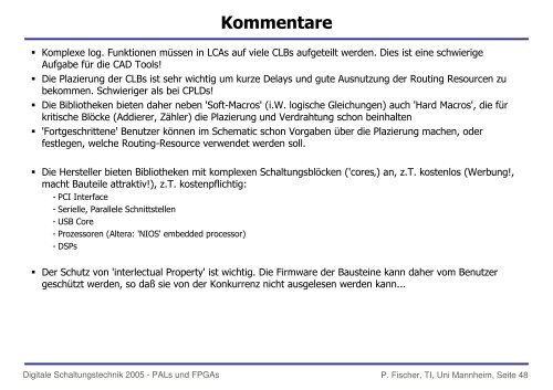 PAL, CPLD, FPGA etc. - Lehrstuhl fÃ¼r Schaltungstechnik und ...