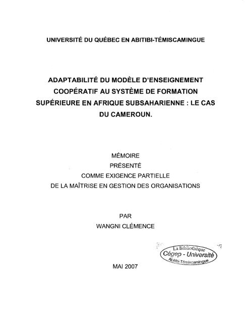 AdaptabilitÃ© du modÃ¨le d'enseignement coopÃ©ratif au ... - DEPOSITUM