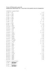Corso di Matematica generale ESERCIZI PROPOSTI SU CALCOLO ...