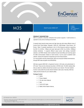 Multi-Function MESH AP PRODUCT DESCRIPTION - WiFi Shop