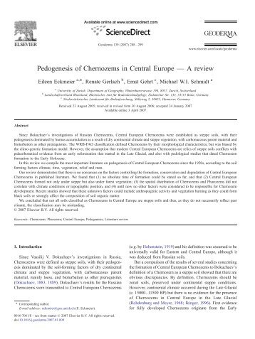 Pedogenesis of Chernozems in Central Europe — A review