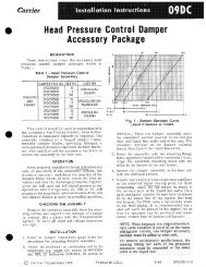 Head Pressure Control Damper Accessory Package - Carrier