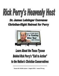 Rick Perry's Heavenly Host - Texans For Public Justice