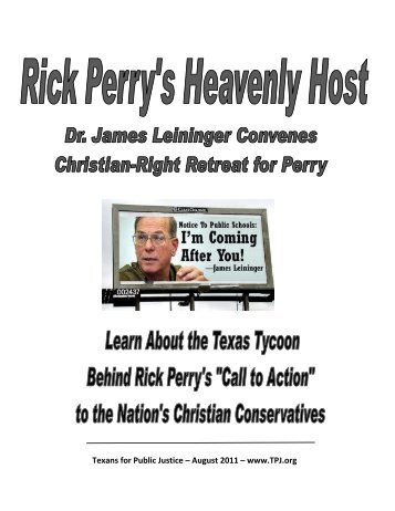 Rick Perry's Heavenly Host - Texans For Public Justice