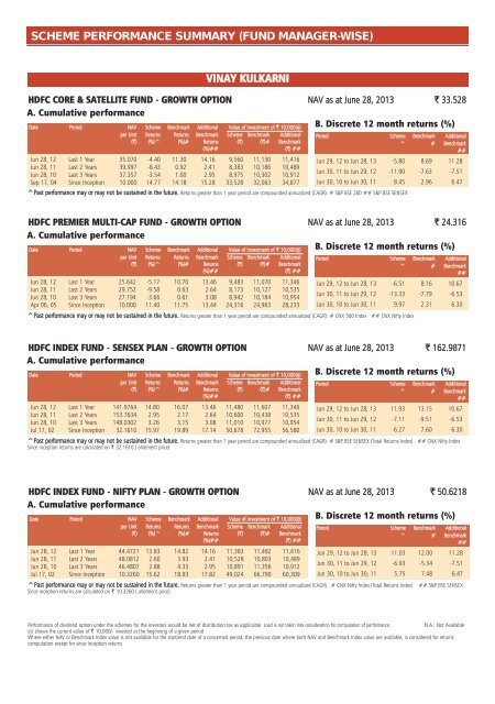 Mr. Vinay Kulkarni - HDFC Mutual Fund