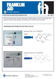 Ãnderung des FE Motor-FÃ¼llkit - Franklin Electric Europa