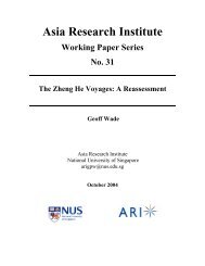 A Reassessment Geoff Wade - Asia Research Institute, ARI ...