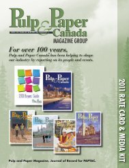 2011 rate Card & M edia Kit - Pulp and Paper Canada