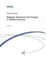 Baggage Allowance And Charges In Optional Services - atpco