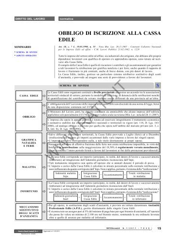 obbligo di iscrizione alla cassa edile - Ratio