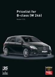 Pricelist for B-class (W 246) - Lenartowicz