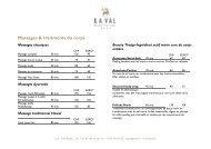 Liste des Prix massage / soins corporels (PDF) - HOTEL - La Val