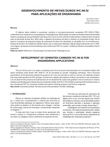 Visualizar PDF - Tecnologia em Metalurgia, Materiais e Mineração