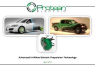 Advanced In-Wheel Electric Propulsion Technology - Protean Electric