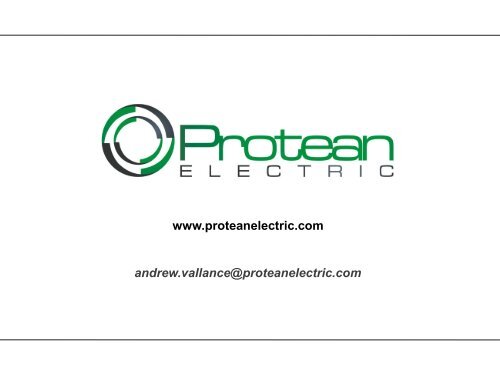 Advanced In-Wheel Electric Propulsion Technology - Protean Electric