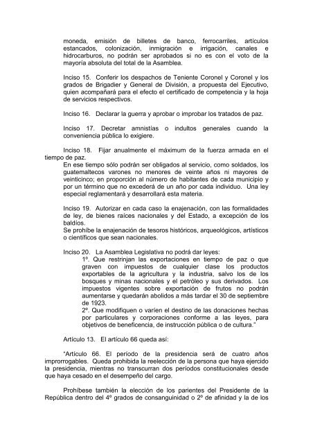 reforma a la constitucion de la republica de guatemala, decretada el ...