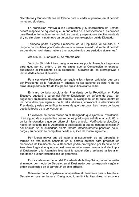 reforma a la constitucion de la republica de guatemala, decretada el ...