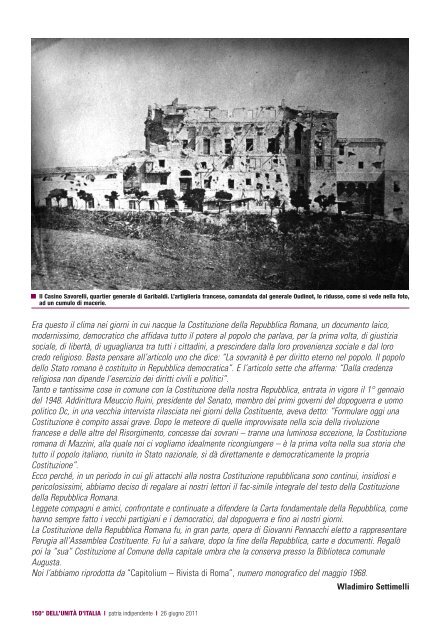 1849-1948. Quella della Repubblica Romana ispirÃ² la nostra ... - Anpi