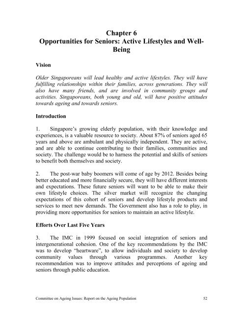 Chapter 6 Opportunities for Seniors - Ministry of Social and Family ...