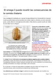 El omega-3 puede revertir las consecuencias de la comida chatarra