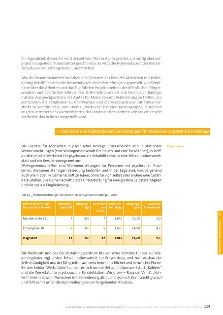 Sozialbericht 2008 - Betrieb fÃ¼r Sozialdienste Bozen