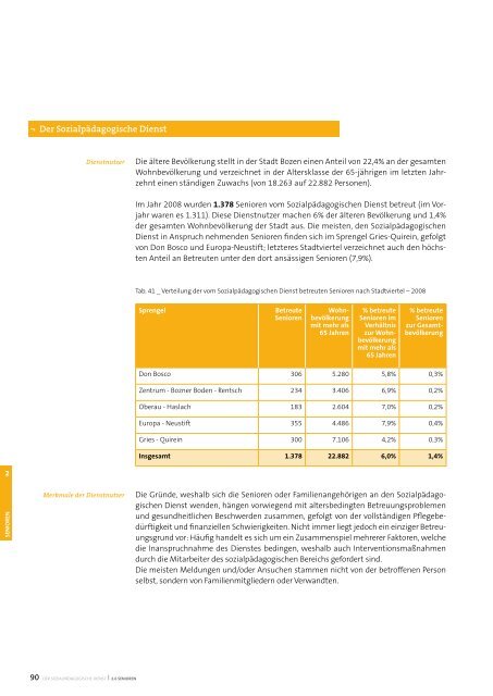 Sozialbericht 2008 - Betrieb fÃ¼r Sozialdienste Bozen