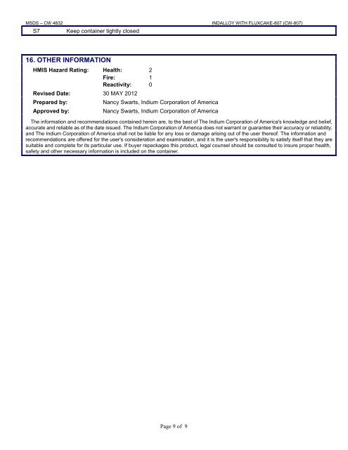 Indalloy with Fluxcake-807 (CW-807).rtf