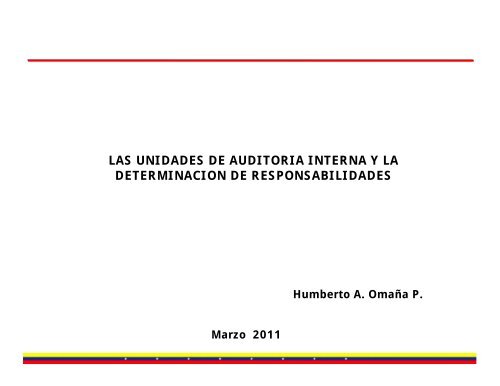 Las Unidades de Auditoría Interna y la Determinación de ...