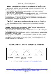 Niveau B1 - compÃ©tences et descripteurs - AcadÃ©mie de Nancy-Metz