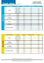 Cennik reklam - Gazeta Prawna