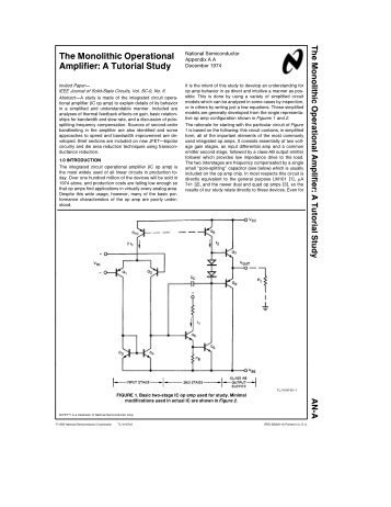 The Monolithic Operational Amplifier - Electrical and Computer ...