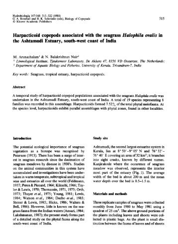 Harpacticoid copepods associated with the seagrass Halophila ...