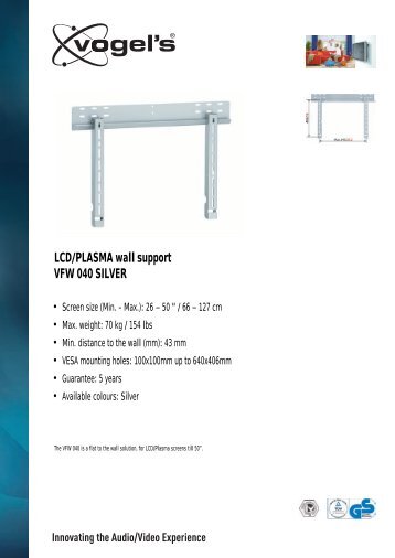 LCD/PLASMA wall support VFW 040 SILVER - LCD Ã©s plazma TV ...