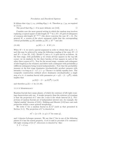 PERCOLATION AND DISORDERED SYSTEMS Geoffrey GRIMMETT