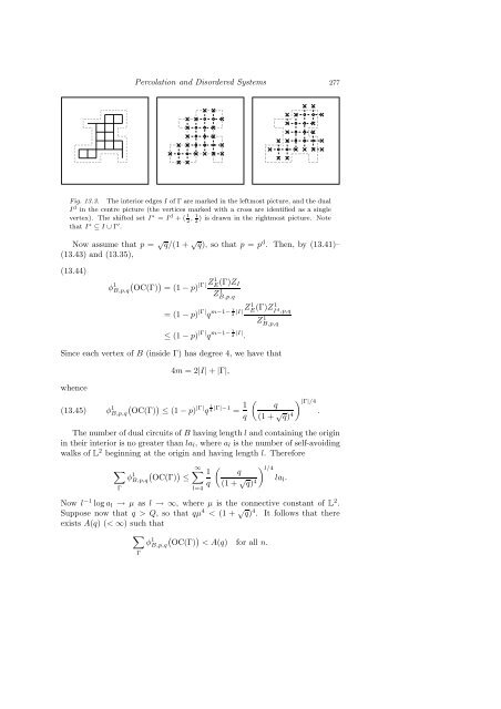 PERCOLATION AND DISORDERED SYSTEMS Geoffrey GRIMMETT