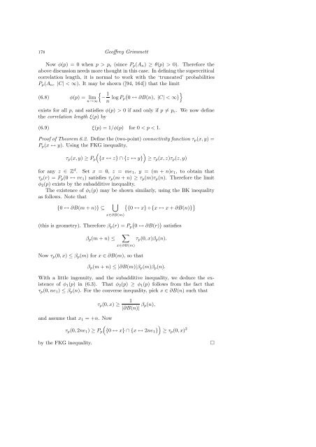 PERCOLATION AND DISORDERED SYSTEMS Geoffrey GRIMMETT