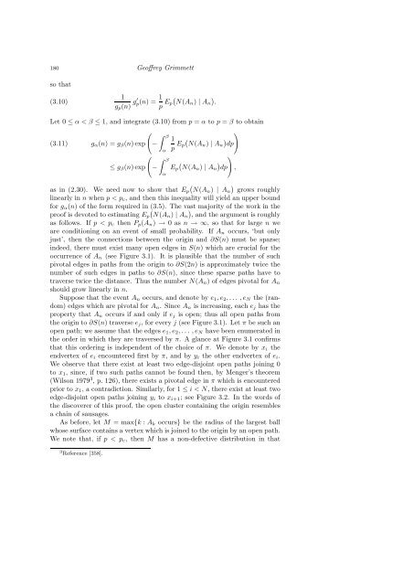 PERCOLATION AND DISORDERED SYSTEMS Geoffrey GRIMMETT