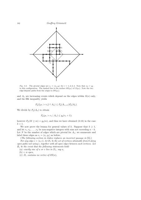 PERCOLATION AND DISORDERED SYSTEMS Geoffrey GRIMMETT