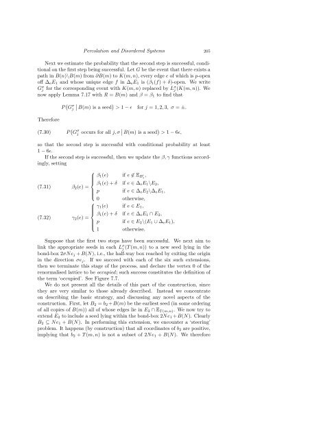 PERCOLATION AND DISORDERED SYSTEMS Geoffrey GRIMMETT