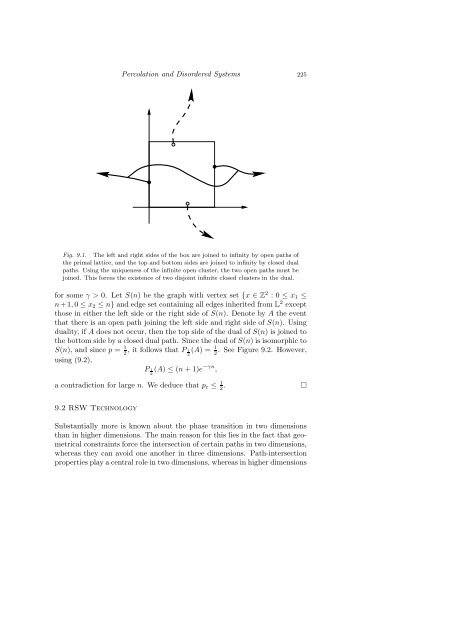 PERCOLATION AND DISORDERED SYSTEMS Geoffrey GRIMMETT