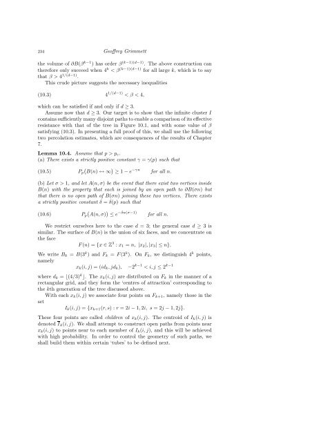 PERCOLATION AND DISORDERED SYSTEMS Geoffrey GRIMMETT