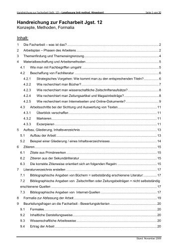 Handreichung zur Facharbeit Jgst. 12 - Europaschule Goethe ...