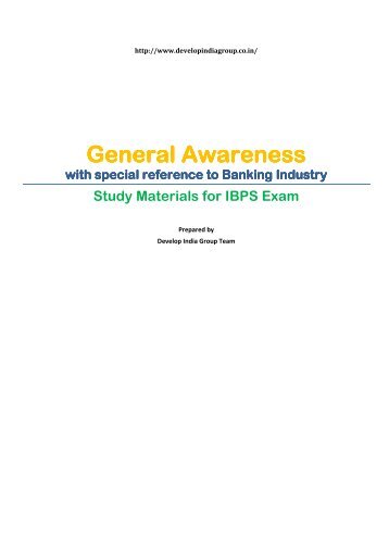General Awareness for IBPS Exam.pdf - developindiagroup.co.in