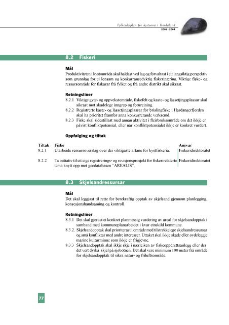 Fylkesdelplan for kystsona 2001-2004 - Hordaland fylkeskommune