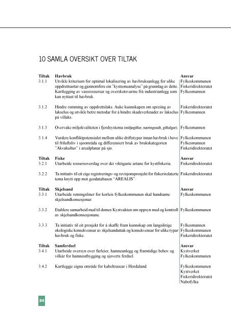 Fylkesdelplan for kystsona 2001-2004 - Hordaland fylkeskommune