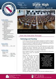 Newsletters Issue - Brisbane State High School