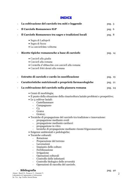 Carciofi alla romana - ITAS Emilio Sereni