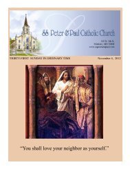 Bulletin - November 4, 2012 - Saint Peter and Paul Catholic Church